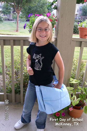 rebecca first day of school mckinney texas 2004